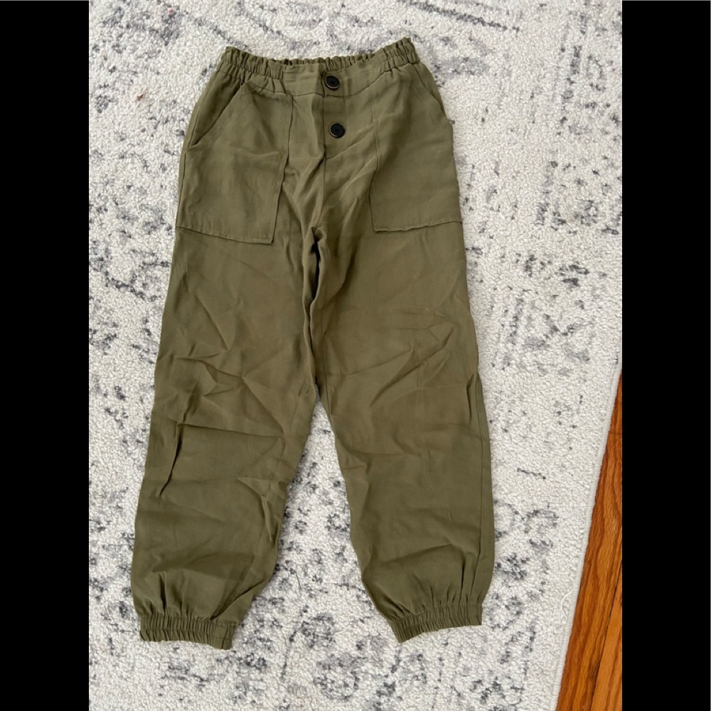 zara green jogger pants